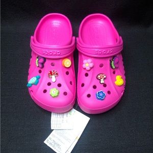 Pre Jeweled Summer Time Pink Crocs Little Girl Size 3 BRAND NEW